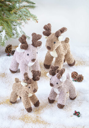 Reindeer Toys Knitted in King Cole Truffle - P9167 - Leaflet