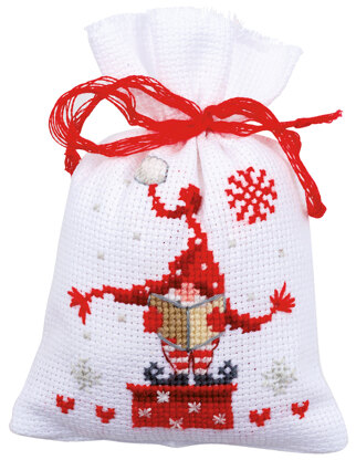 Vervaco Pot-Pourri Bags - Christmas Gnomes Cross Stitch Kit (3 pcs) - 8cm x 12cm 