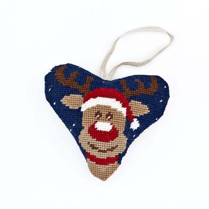 Cleopatras Needle Rudolph Heart Needlepoint Kit