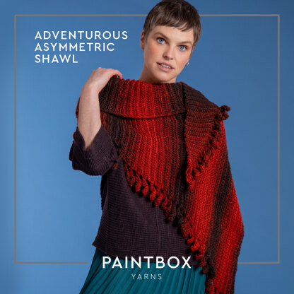 Adventurous Asymmetric Shawl - Free Crochet Pattern in Paintbox Yarns Ombré Aran Wool Touch