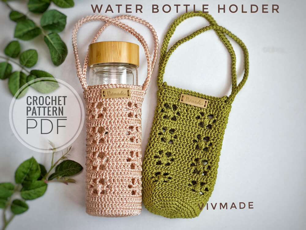 Water bottle holder Lily Crochet pattern by Vivmade