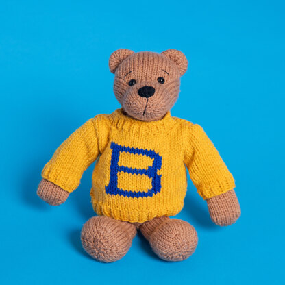 Alphabet Teddy Bear - Free Toy Knitting Pattern for Children in Paintbox Yarns Simply Aran