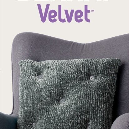 Tufted Knit Cushion in Bernat Velvet - Downloadable PDF