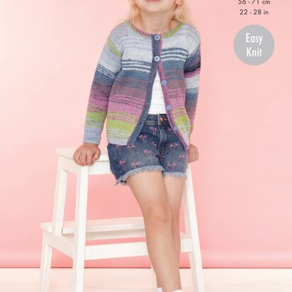Cardigan and Top in King Cole Summer 4ply - 5849 - Leaflet - knitting pattern