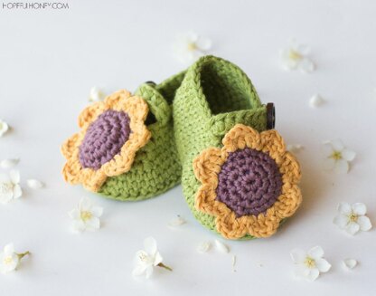 Sunflower Baby Booties