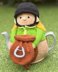 Riley goes riding tea cosy