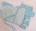 5pcs Crocheted Newborn Baby Set - blanket, top, pants, bonnet, booties