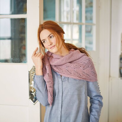 Ida Shawl in Rowan Cotton Cashmere - Downloadable PDF - knitting pattern