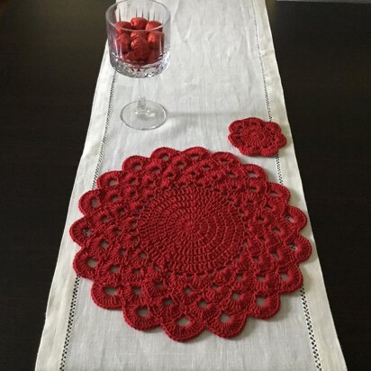 Camellia Round Placemat & Coaster Set N 148