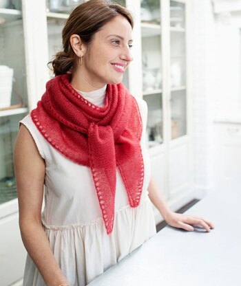 Churchmouse Studio Demi Lune Scarf in Rowan Kidsilk Haze/Tosh Silk Cloud PDF