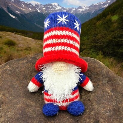 USA America Boy Gonk choc orange cover / toy - knitting pattern
