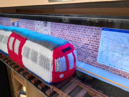 Knitted London Tube Train with Station