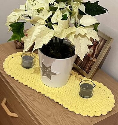 Oval Plush Easter Table Runner