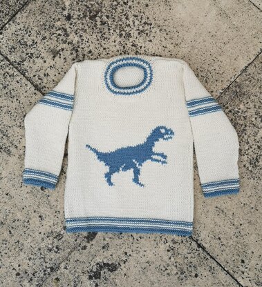 Velociraptor on a Jumper Knitting pattern by iKnitDesigns LoveCrafts