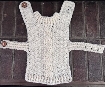 Cable Crochet Dog Sweater