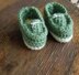 Baby moccasins worked flat