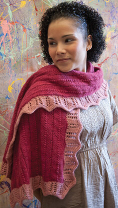 Painterly Wrap in Classic Elite Yarns Magnolia - Downloadable PDF