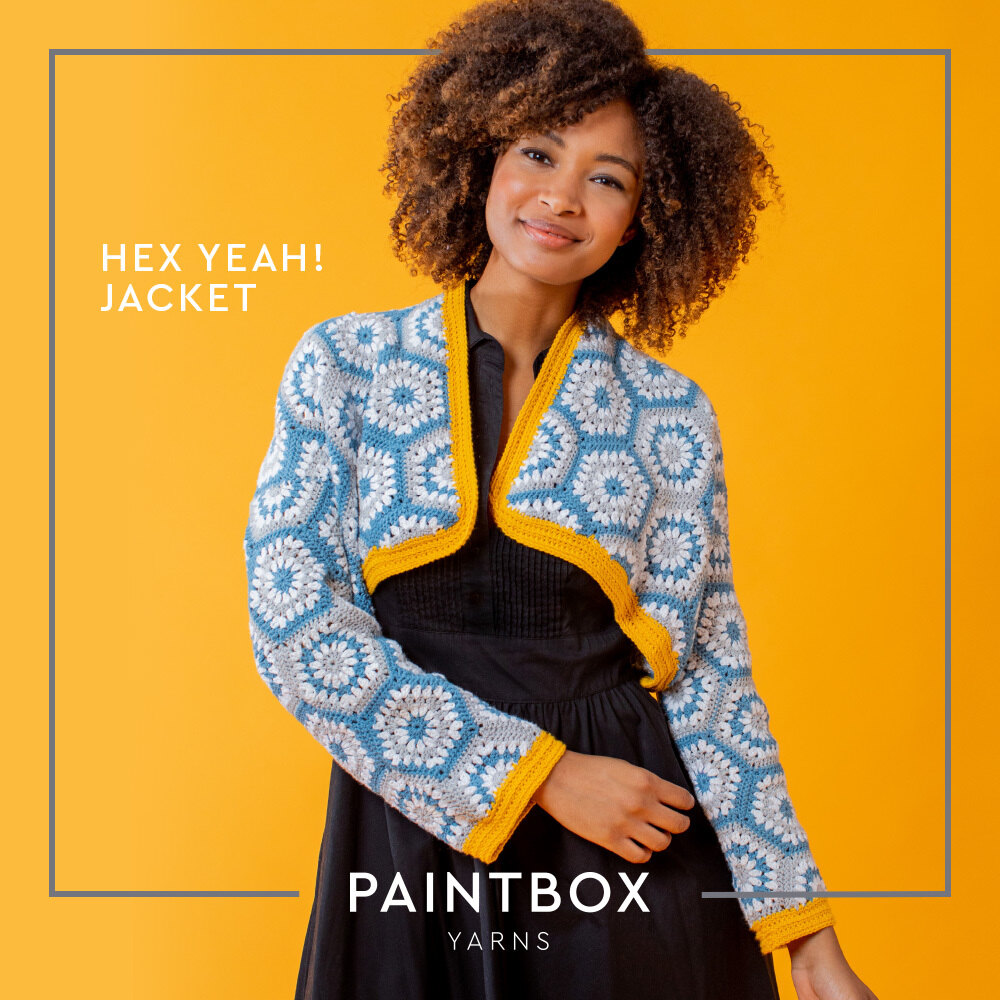 Hex Yeah! Jacket in Paintbox Yarns Cotton DK - Downloadable PDF
