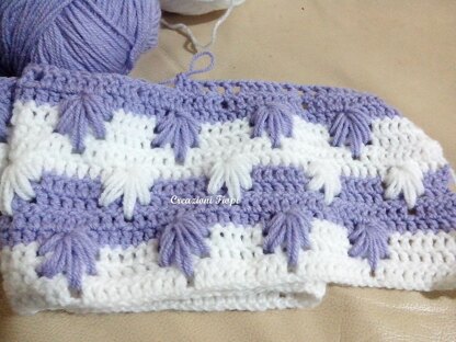 Zigzag puff aloe stitch baby blanket