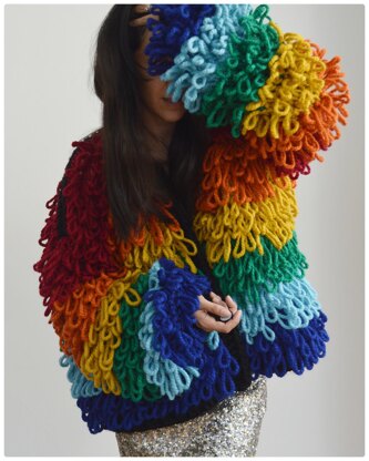 Rainbow Loopy Cardi