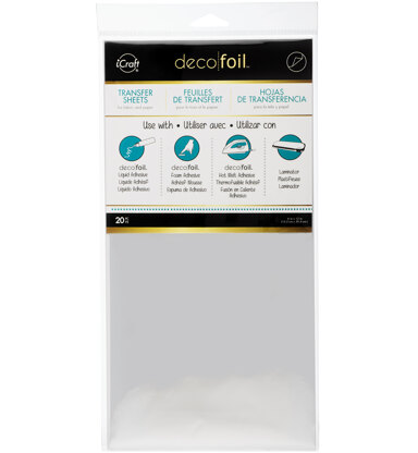 Therm O Web Deco Foil Transfer Sheets 6"X12" 20/Pkg - Silver