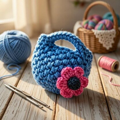 Crochet Mini Bag Keychain Pattern Pdf + Video Tutorials