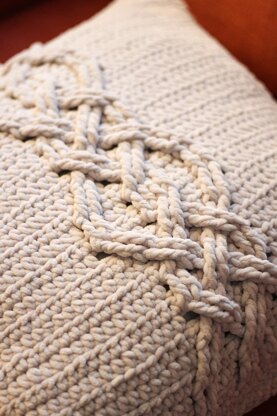 Cabled Cushion Cover in Universal Yarn Bella Chenille - Downloadable PDF