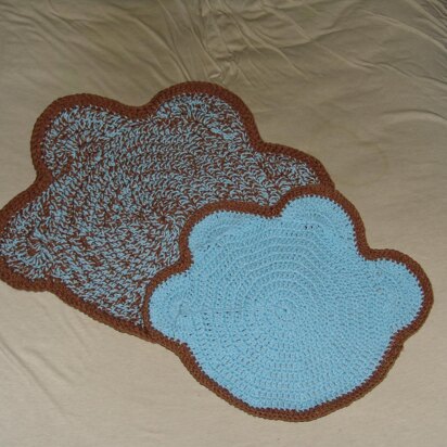 Dog Paw Pet Mat with Coordinating Placemat