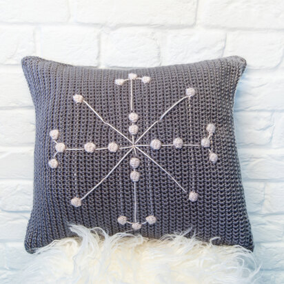 Snow Flake Cushion in Deramores Studio DK Acrylic - Downloadable PDF