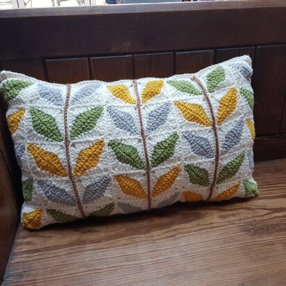 Crochet Orla Kiely inspired cushion