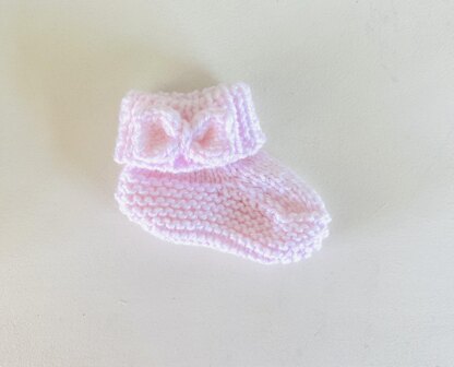 Luna Bow Baby Booties