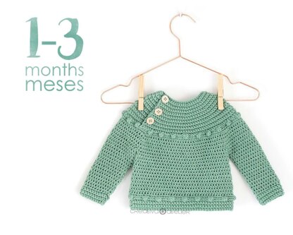 Size 1-3 months – Prehistoric Sweater/Bodice