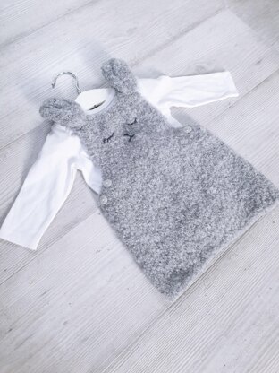 Knitted Bunny pinafore 0-2 yrs