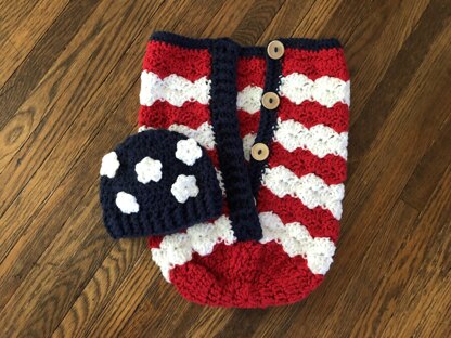 American Flag Cocoon Swaddle Set