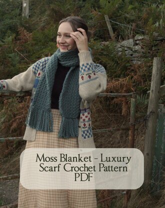 Moss Blanket - Luxury Scarf Crochet Pattern