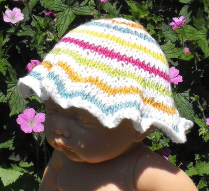 BABY SILKY STRIPEY SUNHAT KNITTING PATTERN - MADMONKEYKNITS