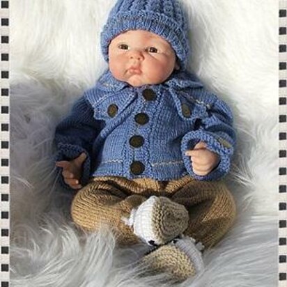 Denim Jacket & Chinos Outfit 16-22” dolls/NB/0-3m baby