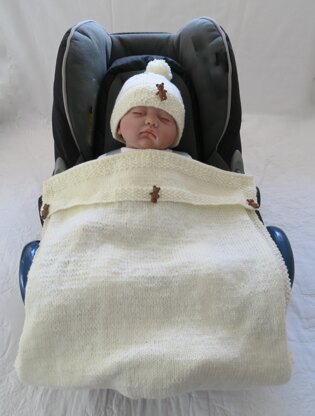 Teddy Bear Baby Car Seat Blanket
