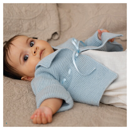 "Garter Stitch Matinee Jacket" - Jacket Knitting Pattern For Babies in Debbie Bliss Baby Cashmerino