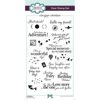 Creative Expressions Designer Boutique Collection Hello My Friend DL Clear Stamp Set