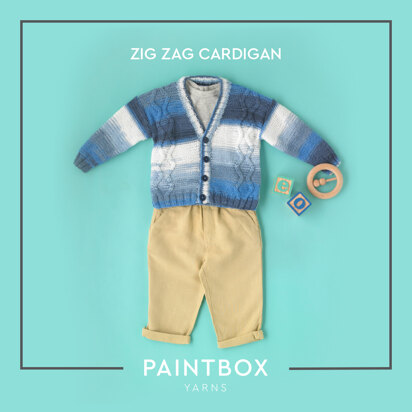 Zig Zag Cardigan - Free Knitting Pattern For Babies in Paintbox Yarns Baby DK Prints by Paintbox Yarns