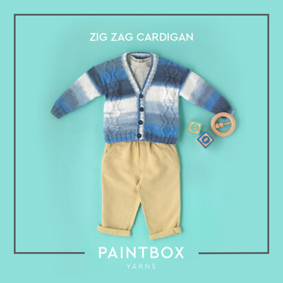 Zig Zag Cardigan - Free Knitting Pattern For Babies in Paintbox Yarns Baby DK Prints by Paintbox Yarns - knitting pattern