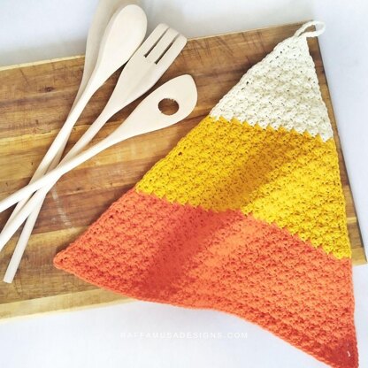 Candy Corn Dishcloth