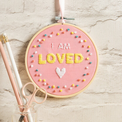 Wool Couture I Am Loved Printed Embroidery Kit