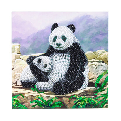 18 x 18 cm Crystal Art Diamond Painting-Kartenset „Panda“
