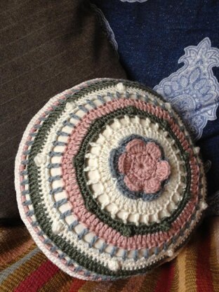 'Lean On Me' Crochet Round Cushion/Bolster