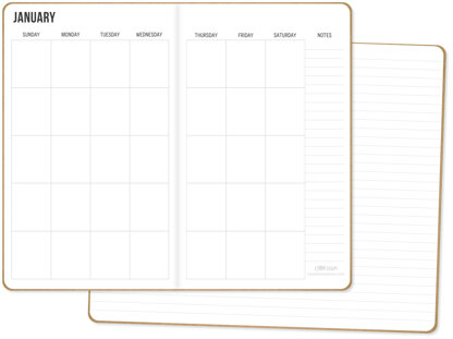 Carpe Diem Traveler's Notebook Inserts 5"X8.25" 2/Pkg - One Monthly/One Lined