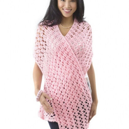 Pink Ribbon Shawl in Caron Simply Soft - Downloadable PDF