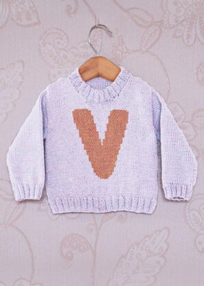 Intarsia - Letter V Chart - Childrens Sweater