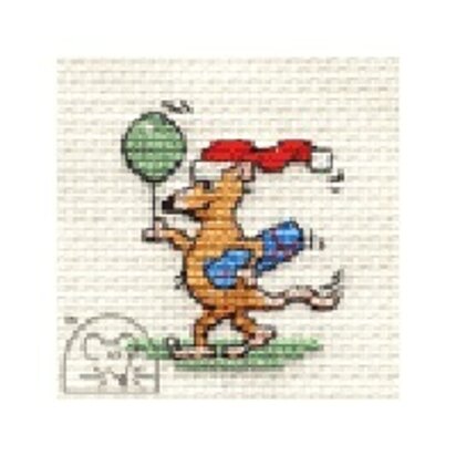 Mouseloft Christmas Card Stitchlet - Party Party Party! Cross Stitch Kit - 64mm